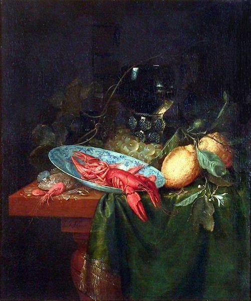 Pieter de Ring Krebsen und Zitronen Germany oil painting art